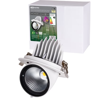 Встраиваемый светильник TDM ELECTRIC поворотный Акцент-1 LED DSL-01-040-WW 40 Вт, 24 градуса, 3000 К, 90 Ra, SQ0369-0402