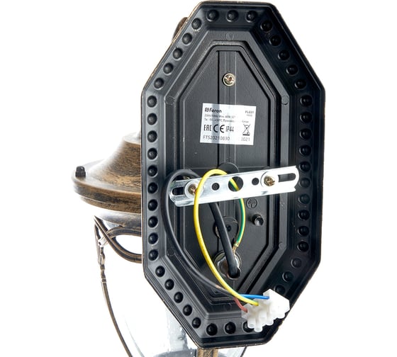 Садово-парковый светильник FERON PL681 на стену вниз 60W 230V E27, черное золото 11692