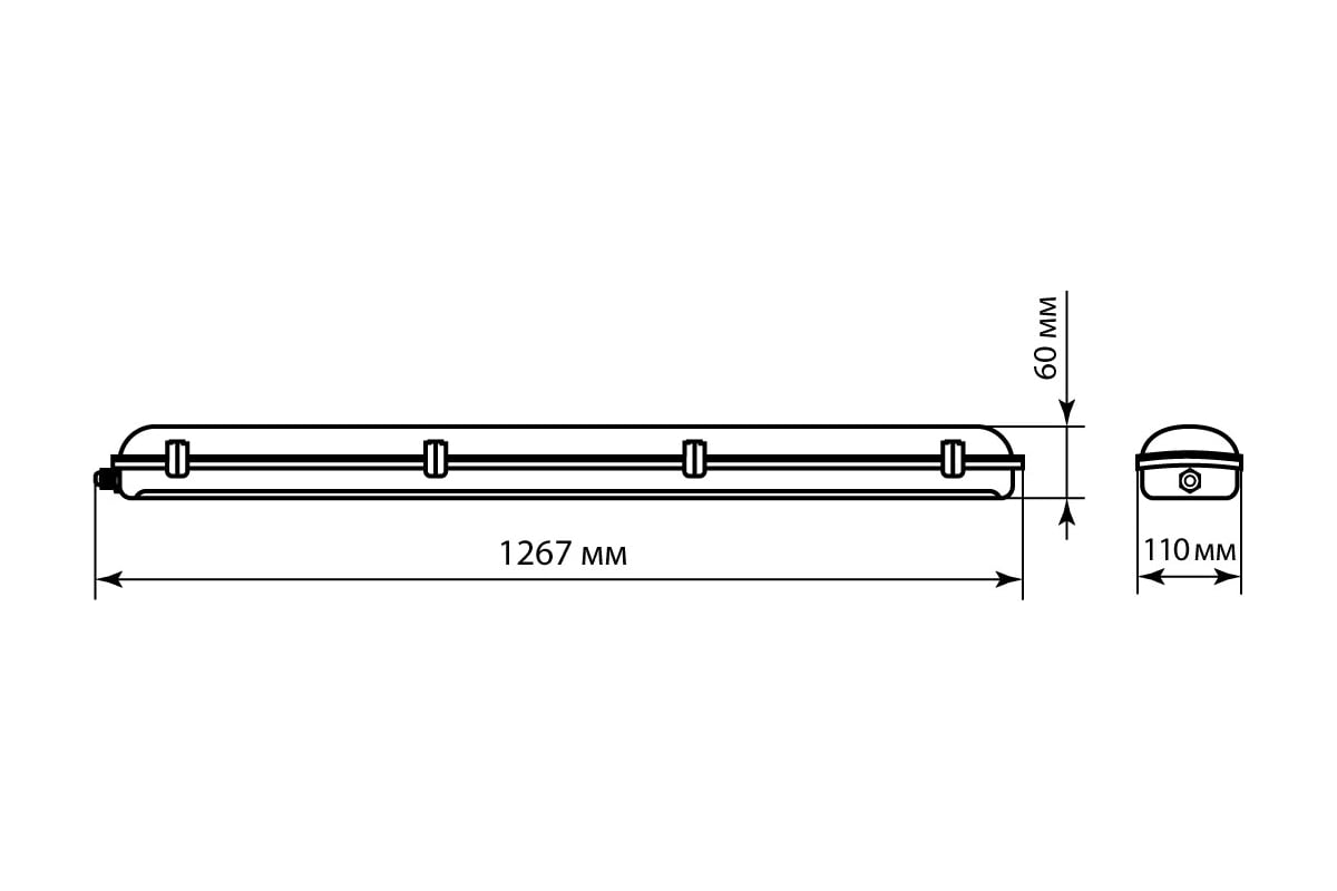 Светильник TDM ССП 2х20Вт IP65 под LED лампу T8 SQ0304-0302 - выгодная  цена, отзывы, характеристики, фото - купить в Москве и РФ