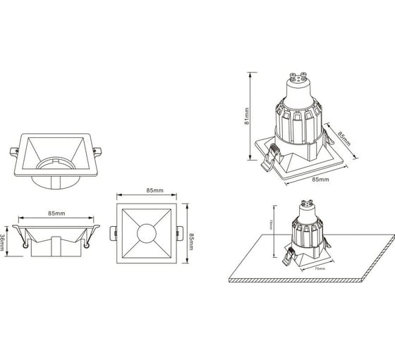 Встраиваемый светильник Crystal lux CLT 007C1 BL
