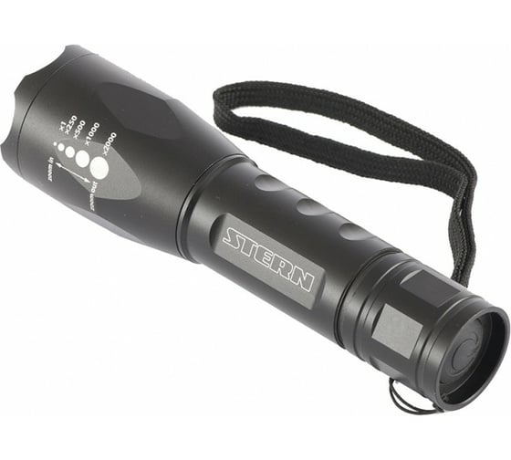 Фонарь Stern CREE LED 3 Вт, зум, 3 режима, 100%-50%-строб, ремешок, 160 лм, 200 м, 3хААА 90581