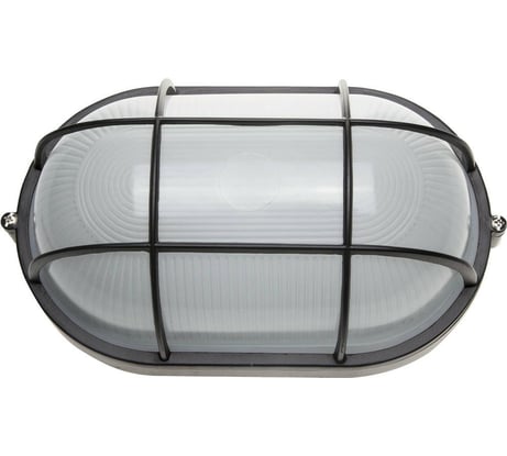 Уличный светильник СВЕТОЗАР влагозащищенный, с решеткой, овал, цвет черный, 100Вт SV-57207-B