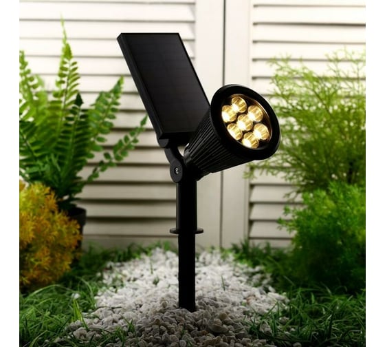 Грунтовый светодиодный светильник Сималенд на солнечной батарее 5 Вт 7 LED IP65 Т/БЕЛЫЙ 7135952