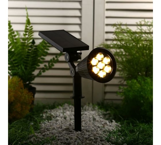 Грунтовый светодиодный светильник Сималенд на солнечной батарее 5 Вт 7 LED IP65 Т/БЕЛЫЙ 7135952