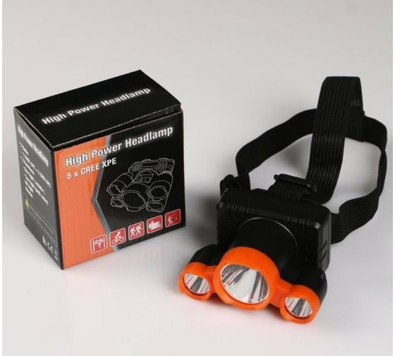 Налобный аккумуляторный фонарь СИМАЛЕНД 5 Вт, 3 led, 800 мАч, 4 режима 5307363 1