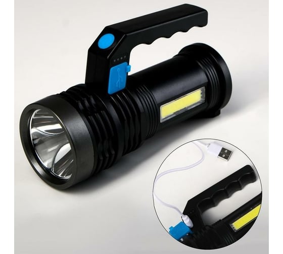 Аккумуляторный ручной фонарь СИМАЛЕНД 3 и 1.5 Вт, 1200 мАч, USB, COB , 4 режима, индикатор заряда 6117057 1