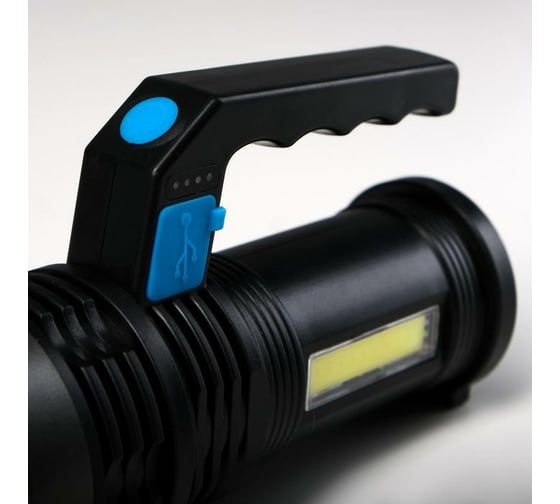 Аккумуляторный ручной фонарь СИМАЛЕНД 3 и 1.5 Вт, 1200 мАч, USB, COB , 4 режима, индикатор заряда 6117057