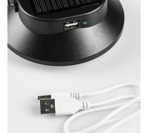 Аккумуляторный фонарь СИМАЛЕНД солнечная батарея, 12x13.5 см, от USB, чёрный 1367637