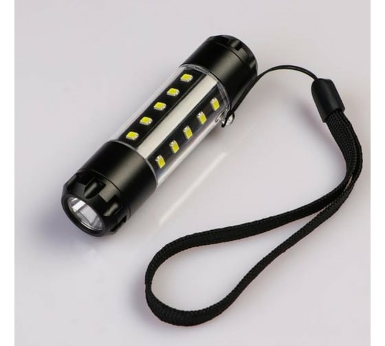 Аккумуляторный ручной фонарь СИМАЛЕНД 5 Вт, 3 Вт по бокам, 600 мАч, 3.7 В, 20 led, 5 режимов, 8.6x2.2 см 5105945 1