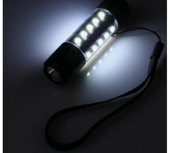 Аккумуляторный ручной фонарь СИМАЛЕНД 5 Вт, 3 Вт по бокам, 600 мАч, 3.7 В, 20 led, 5 режимов, 8.6x2.2 см 5105945