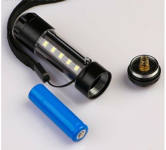 Аккумуляторный ручной фонарь СИМАЛЕНД 5 Вт, 3 Вт по бокам, 600 мАч, 3.7 В, 20 led, 5 режимов, 8.6x2.2 см 5105945