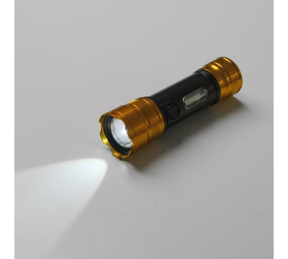 Аккумуляторный ручной фонарь СИМАЛЕНД 3 Вт+5Вт, 800 мАч, USB, 4 режима 10.5x3 см 5403647
