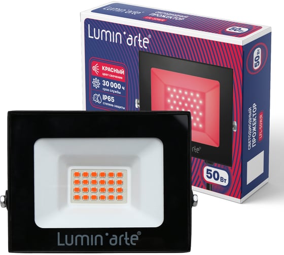 Светодиодный прожектор LUMIN'ARTE 30Вт красный цвет свечения IP65 LFL-30W/R
