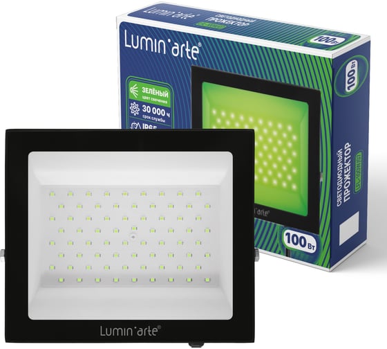 Светодиодный прожектор Lumin'arte 100Вт зеленый цвет свечения IP65 LFL-100W/07