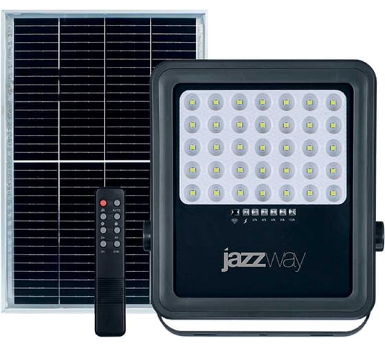 Прожектор светодиодный с солнечными панелями Jazzway PFL SOLAR 02 150 6500K СДО GR серый IP65 5081390