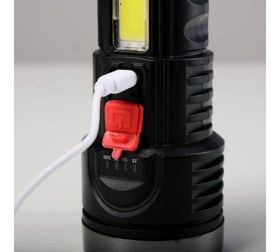 Аккумуляторный ручной фонарь СИМАЛЕНД 1.5 и 3 Вт, 1200 мАч, USB, COB, 4 режима 6117055