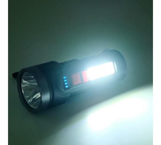 Аккумуляторный ручной фонарь СИМАЛЕНД 1.5 и 3 Вт, 1200 мАч, USB, COB, 4 режима 6117055