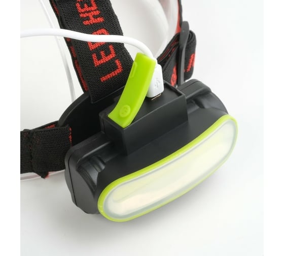 Налобный аккумуляторный фонарь СИМАЛЕНД 10 Вт, 1200 mAh, COB, USB, 2 режима 8x6х5 см 6244201