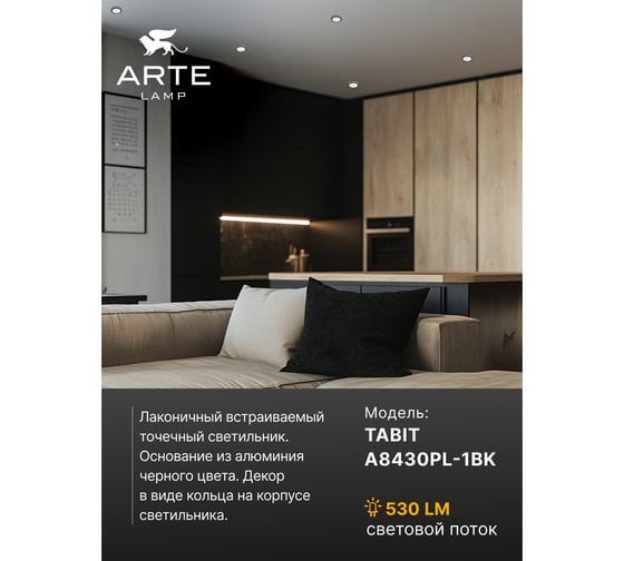 Потолочный светильник ARTE LAMP A8430PL-1BK
