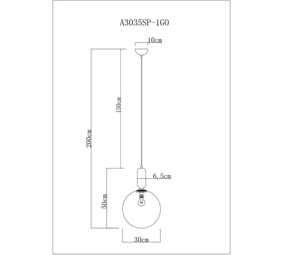 Подвесной светильник ARTE LAMP A3035SP-1GO