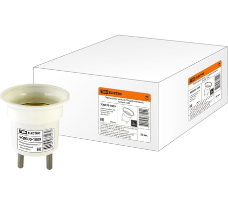 Переходник вилка-Е27 TDM ELECTRIC карболитовый, белый SQ0335-1009