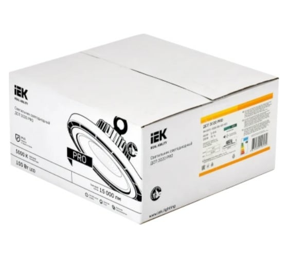 Светильник ДСП IEK PRO 3020 100Вт 120гр 5000К IP65 PR-DSP0-3020-100-120-K23