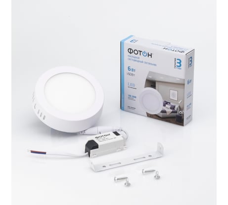 Светодиодный накладной светильник ФОТОН круглый CLO- 6W4200K-R 24726