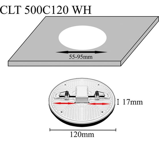 Встраиваемый светильник Crystal lux CLT 500C120 WH 3000K