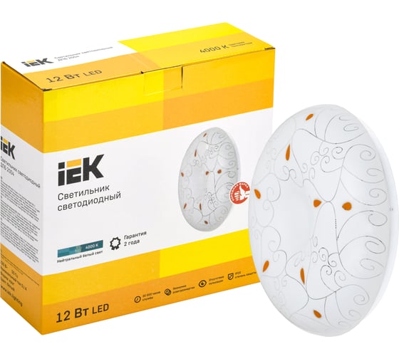 Светильник IEK LED ДПБ 2004 12Вт, IP20, 4000К, круг, белый LDPB0-2004-12-4000-K01