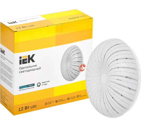 Светильник LED ДПБ 2006 12Вт IP20 4000К круг белый IEK LDPB0-2006-12-4000-K01