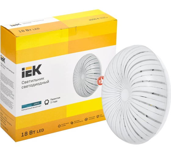 Светильник IEK LED ДПБ 2006 18Вт, IP20, 4000К, круг, белый LDPB0-2006-18-4000-K01