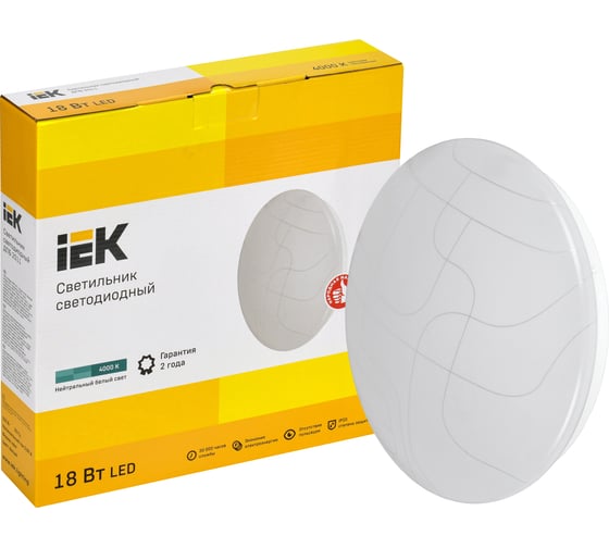 Светильник IEK LED ДПБ 2011 18Вт, IP20, 4000К, круг, белый LDPB0-2011-18-4000-K01