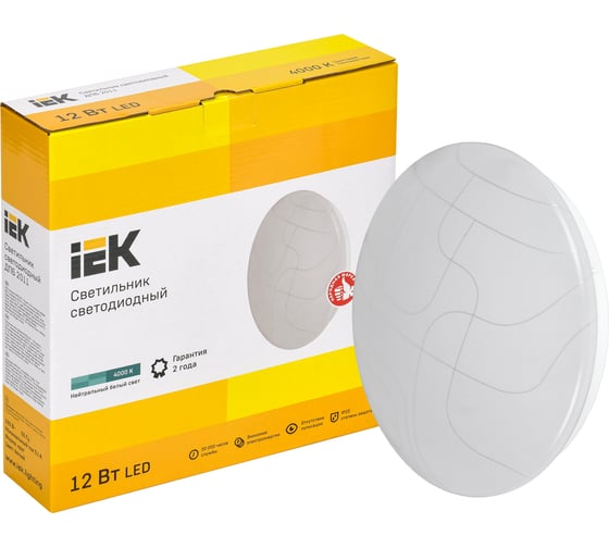 Светильник IEK LED ДПБ 2011 12Вт, IP20, 4000К, круг, белый LDPB0-2011-12-4000-K01