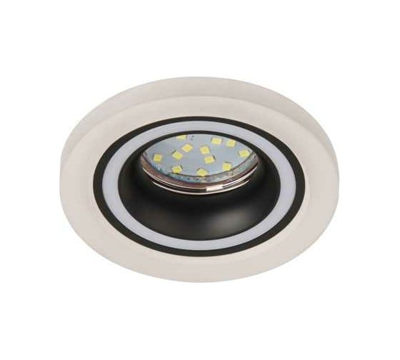 Встраиваемый декоративный светильник ЭРА DK90 WH/BK MR16/GU5.3 белый/черный Б0054359 1