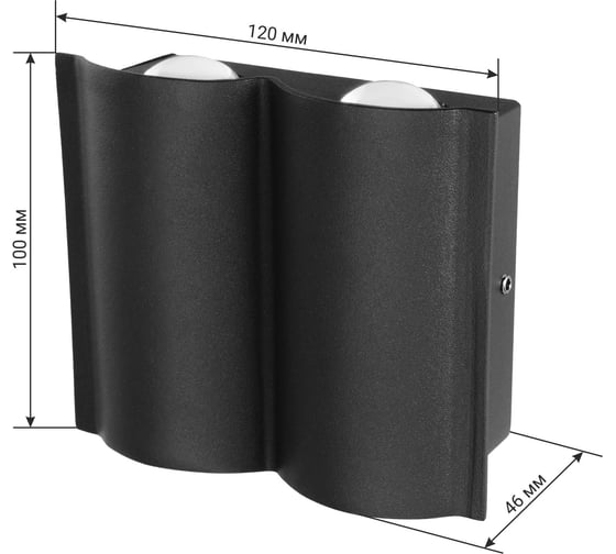 Настенный накладной светильник duwi Nuovo LED 120x40x100 литой алюминий 3000К IP54 черный 4 луча 24367 0