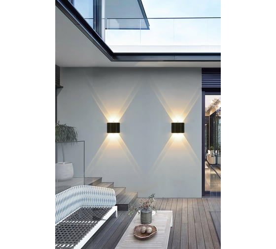 Настенный накладной светильник duwi Nuovo LED 120x40x100 литой алюминий 3000К IP54 черный 4 луча 24367 0