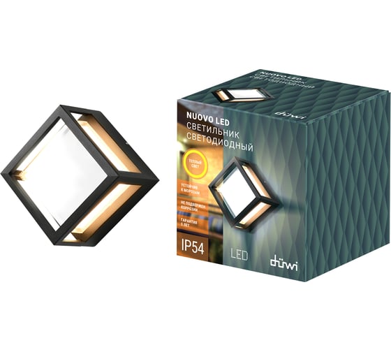 Настенный накладной светильник duwi Nuovo LED, 5Вт, 3000К, IP54, 110х105х110мм, алюминий, черный 24375 5 1
