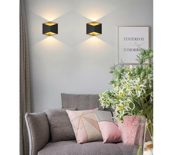 Настенный накладной светильник duwi Nuovo LED, 10Вт, 3000К, IP54, 170х170х90мм, литой алюминий, черный 24355 7