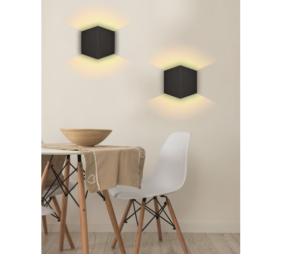 Настенный накладной светильник duwi Nuovo LED, 10Вт, 3000К, IP54, 170х170х90мм, литой алюминий, черный 24357 1