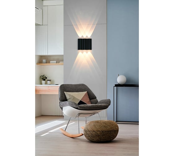 Настенный накладной светильник duwi Nuovo LED, 6Вт, 3000К, IP54, 175х46х100мм, литой алюминий, черный 24369 4