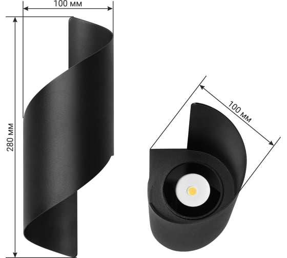 Настенный накладной светильник duwi Nuovo LED, 10Вт, 3000К, IP54, 280х100х100мм, литой алюминий, черный 24334 2