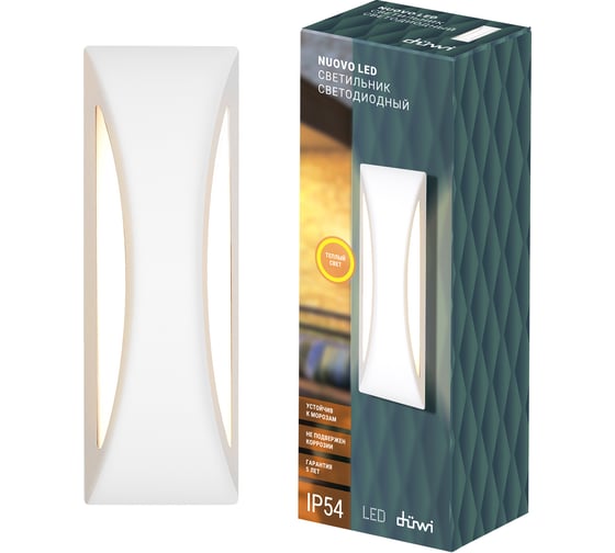 Настенный накладной светильник duwi Nuovo LED, 15Вт, 3000К, IP54, 350х120х80мм, литой алюминий, белый 24336 6
