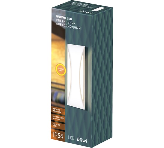 Настенный накладной светильник duwi Nuovo LED, 15Вт, 3000К, IP54, 350х120х80мм, литой алюминий, белый 24336 6
