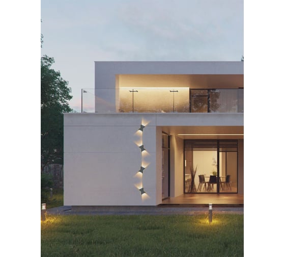 Настенный накладной светильник duwi Nuovo LED, 2Вт, 3000К, IP54, 97х43х110мм, литой алюминий, серый 24341 0