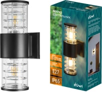 Настенный накладной светильник duwi Nuovo, 2хЕ27х60Вт, IP65, 175х108х320мм, алюминий/стекло, черный 24392 2