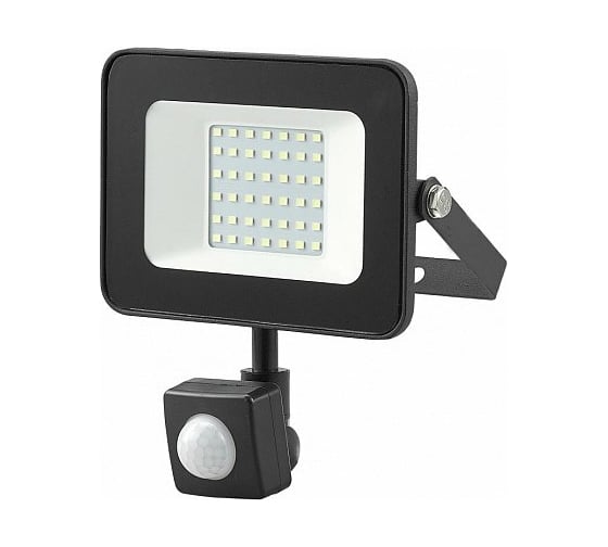 Светодиодный прожектор с ИК датчиком General Lighting Systems 50Вт 3550Лм 6500К Холодный белый свет IP65 Черный GTAB-50BT-IP65-6500-IFR 403135 1
