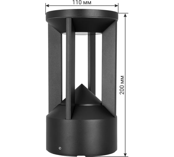 Садово-парковый светильник столб duwi Nuovo LED, 7Вт, 3000К, IP54, 110х110х200мм, литой алюминий, черный, 24391 5