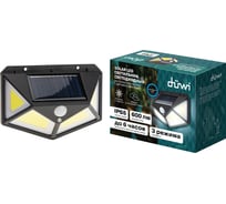 Светодиодный светильник duwi с датчиком движения Solar LED на солнечных батареях, 10Вт, 6500К, 600Лм, IP65, цвет черный 25015 9
