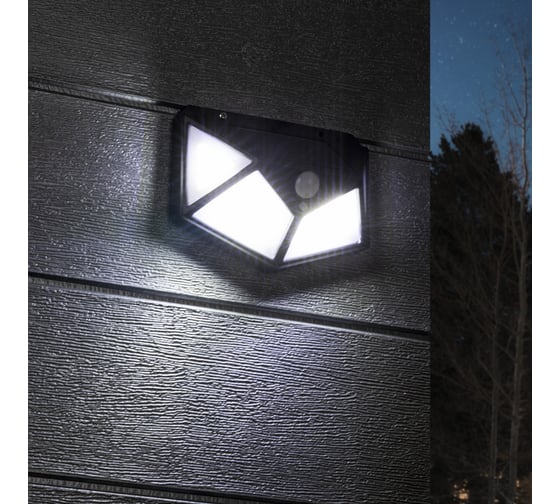 Светодиодный светильник duwi с датчиком движения Solar LED на солнечных батареях, 10Вт, 6500К, 600Лм, IP65, цвет черный 25015 9