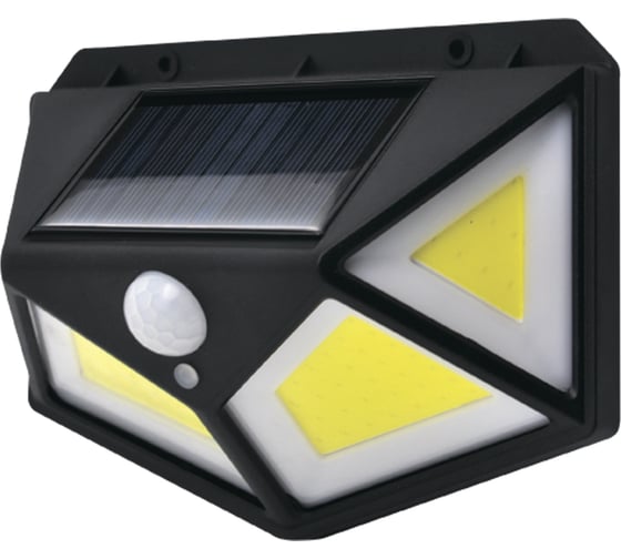 Светодиодный светильник duwi с датчиком движения Solar LED на солнечных батареях, 10Вт, 6500К, 600Лм, IP65, цвет черный 25015 9